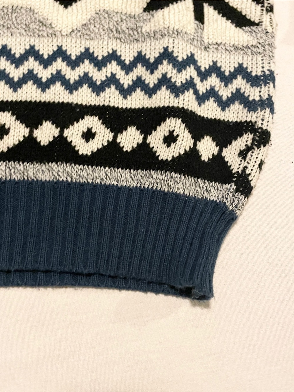 VTG 90s Riley Geometric Knit Grandpa Sweater Large - Picture 15 of 16